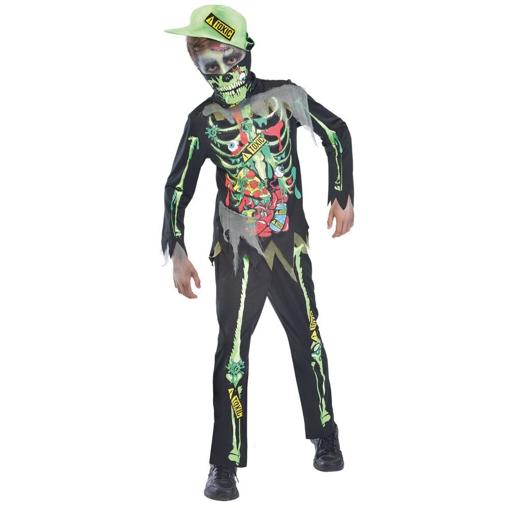 Toxie Zombie Skeleton Halloween Costume Boys Size: Large (12-14)